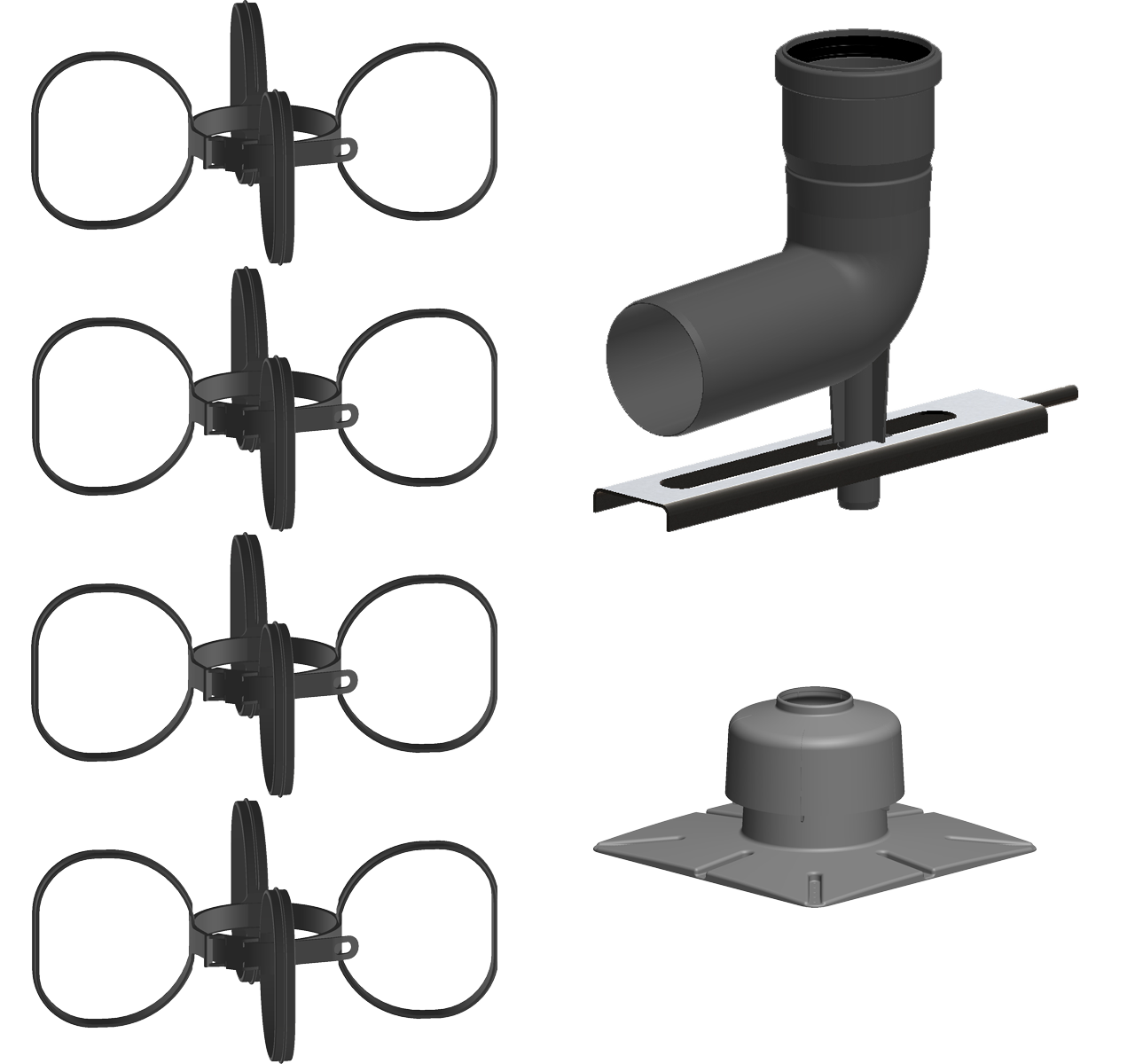 PolyTop PP-Abgassystem Schacht-Set mit Mündung aus Kunststoff