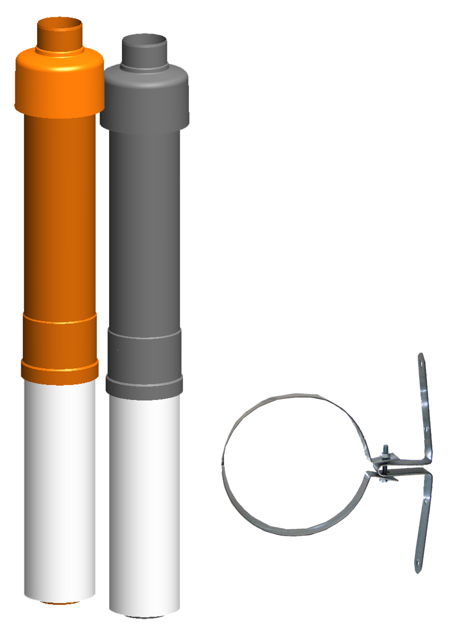 Dachhochführung, konzentrisch inklusive Befestigungsschelle