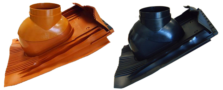 Schrägdachpfanne 25° - 50°, DN 60 und 80